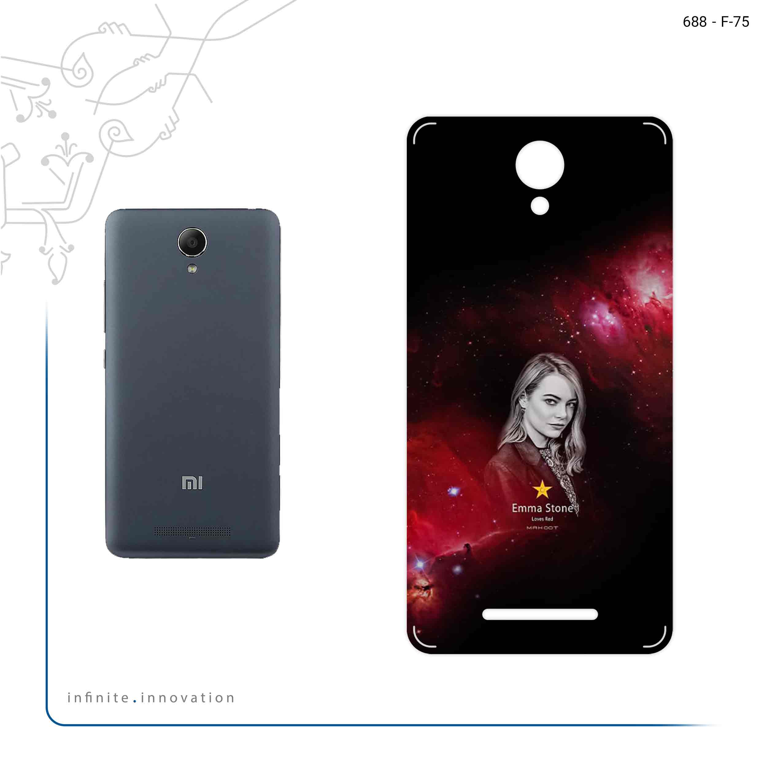 برچسب پوششی ماهوت مدل Emma Stone مناسب برای گوشی موبایل شیائومی Redmi Note 2