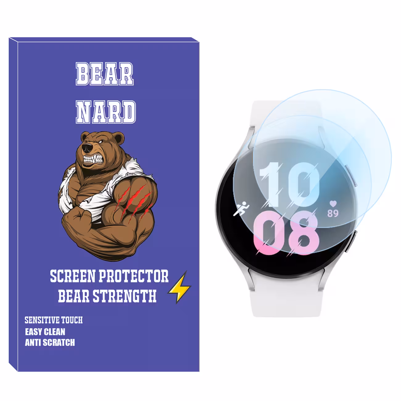 محافظ صفحه نمایش شیشه‌ای برنارد مدل SH-BR مناسب برای ساعت هوشمند سامسونگ Galaxy Watch 5 44mm بسته دو عددی