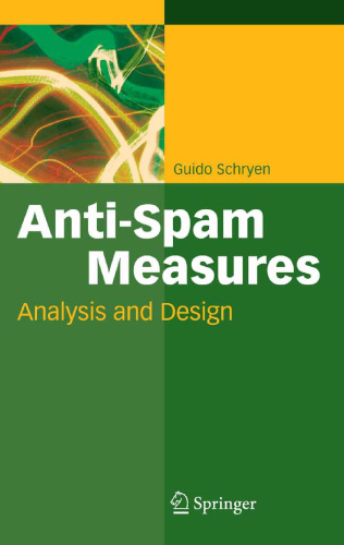 خرید و دانلود نسخه کامل کتاب Anti-Spam Measures: Analysis and Design