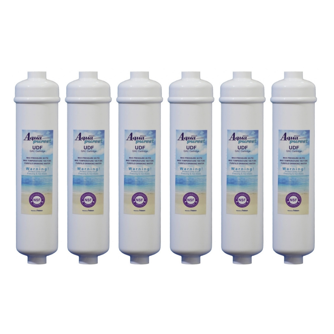 فیلتر یخچال ساید بای ساید آکوا پیورست مدل COCONUT SHELL 2500G مجموعه 6 عددی