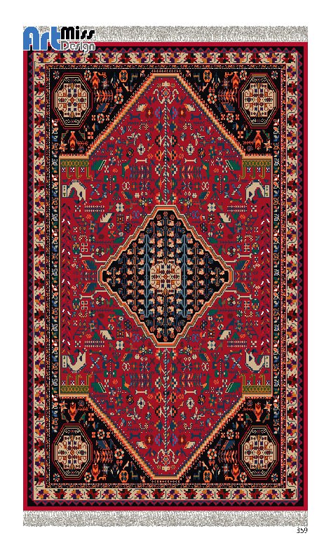 قالیچه درجه1 در ابعاد متنوع با ترمز فرش زمینه آلبالویی