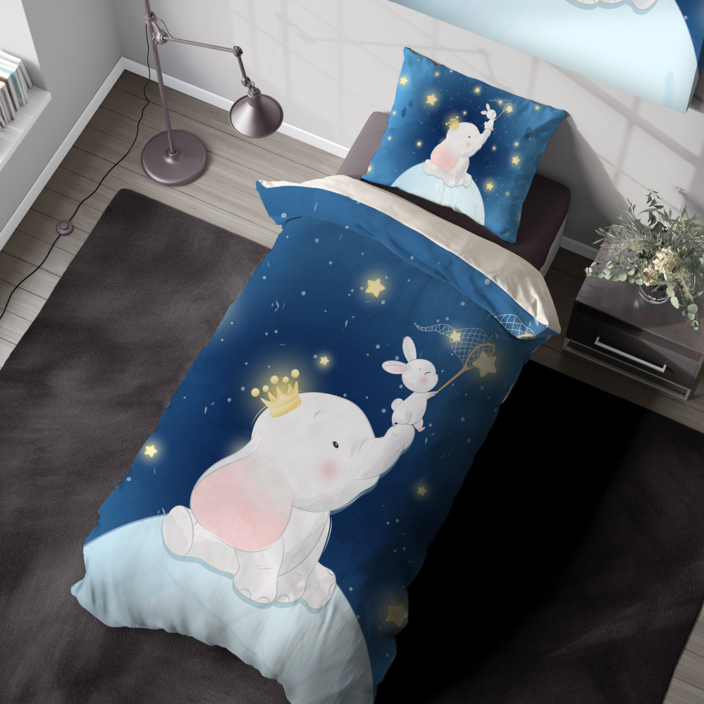 ست روتختی کودک پسرانه طرح فیل و ستاره BAs-9290