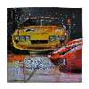  کاشی کارنیلا طرح نقاشی اتومبیل های کلاسیک کد wkk3222