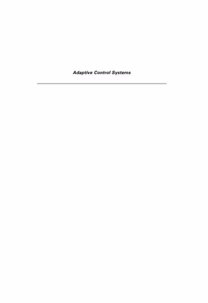 خرید و دانلود نسخه کامل کتاب Adaptive Control Systems