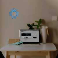 چراغ دیواری نئون دیزاین طرح Android-Logo_BL