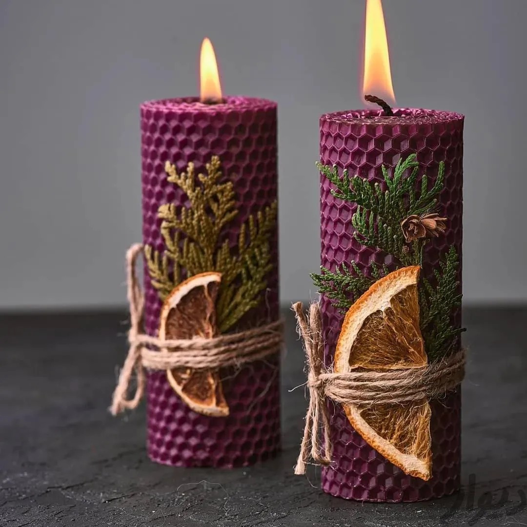 شمع موم عسلی رنگبندی کامل