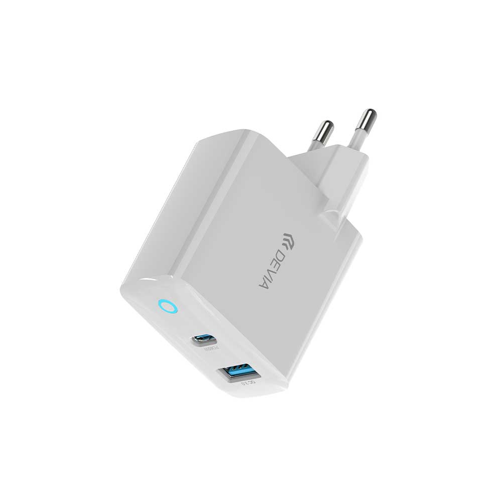 ارسال فوری   ارسال رایگان   شارژر دیواری Devia Extreme Speed GaN PD QC Quick Charger 65W (EU)