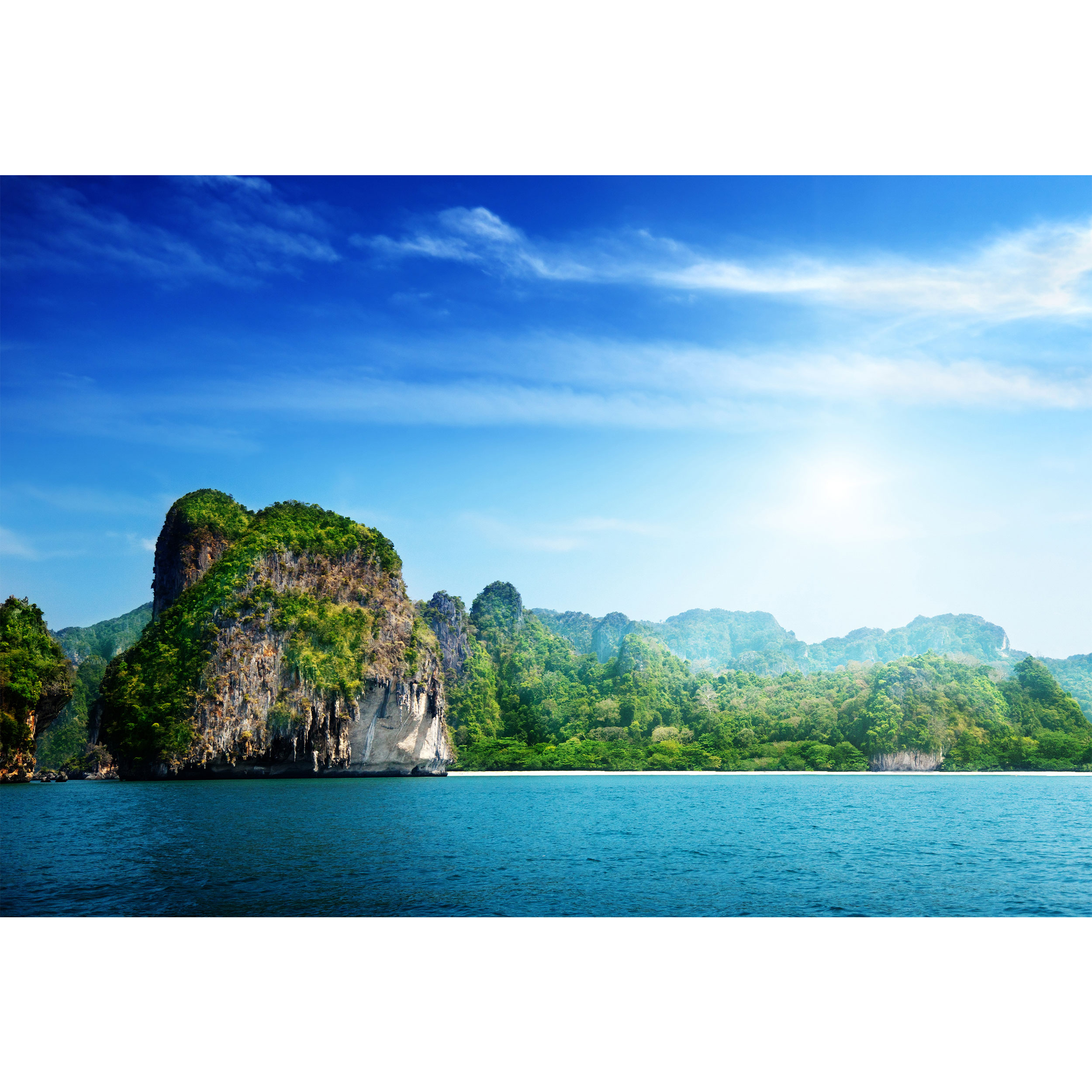 تابلو شاسی مدل دریا صخره و طبیعت و آسمان آبی T6886