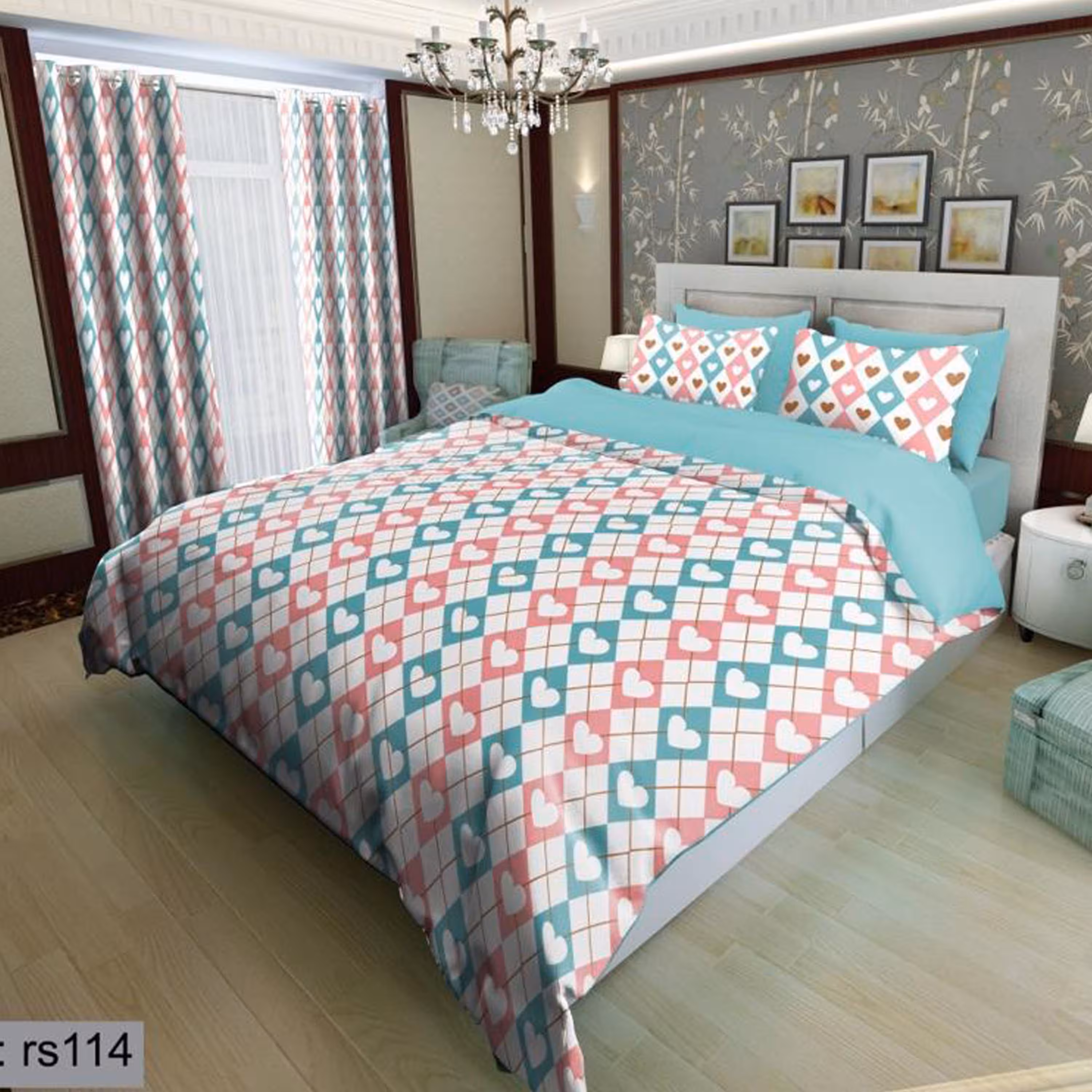 سرویس روتختی 1 نفره تنسل چاپی برندترک لند (Turk Land)  کد rs 114