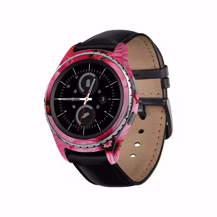 برچسب ماهوت طرح Pink_Flower مناسب برای ساعت هوشمند سامسونگ Galaxy Gear S2 Classic