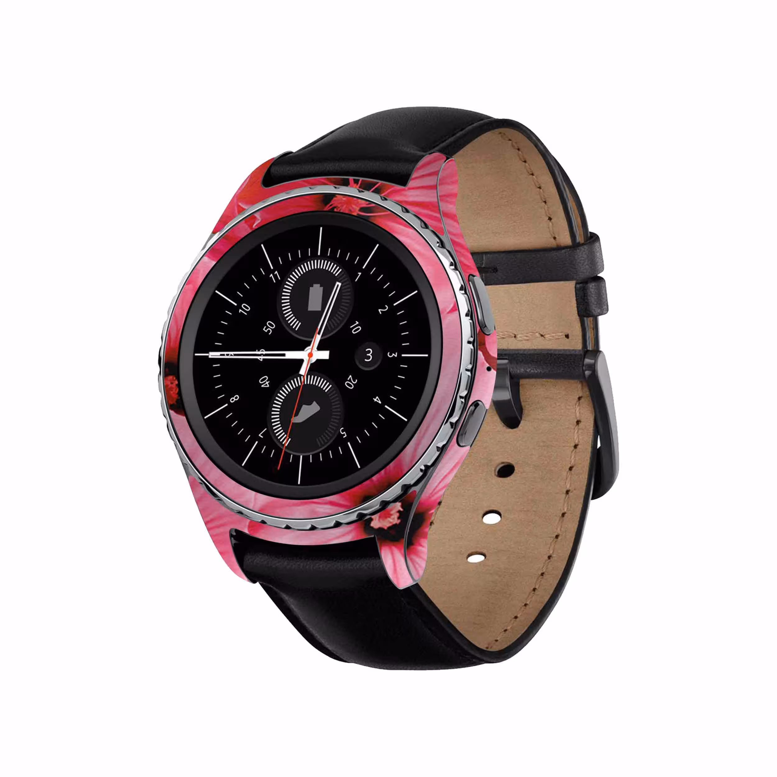 برچسب ماهوت طرح Pink_Flower مناسب برای ساعت هوشمند سامسونگ Galaxy Gear S2 Classic