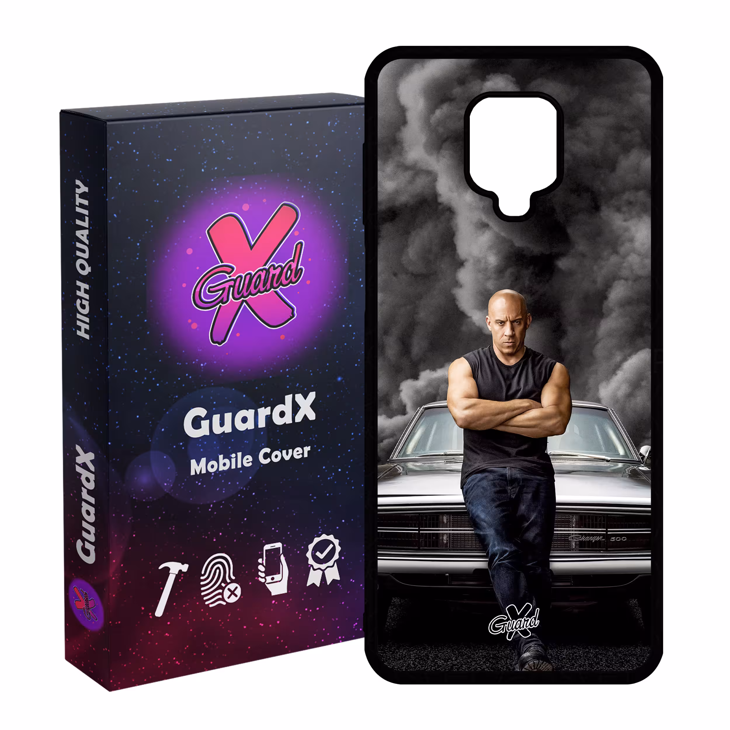 کاور گارد ایکس طرح Vin Diesel مدل Glass10183 مناسب برای گوشی موبایل شیائومی Redmi Note 9S / Note 9 Pro / Note 9 Pro Max