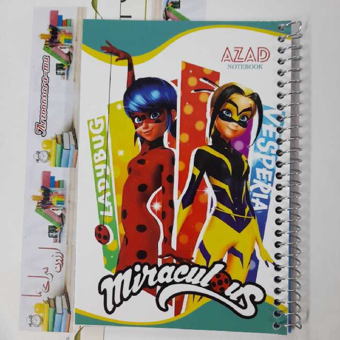 دفترچه یادداشت حاشیه دار سیمی فانتزی طرح دختر کفشدوزکی