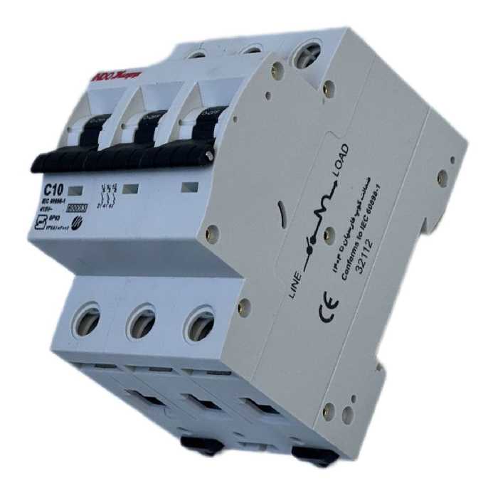 فیوز مینیاتوری سه فاز 10 آمپر ایندوکپ مدل C10 بسته 4 عددی
