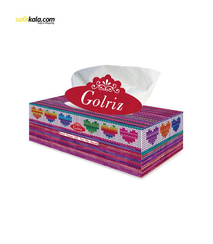 دستمال کاغذی 100 برگ گلریز مدل بافتینه
