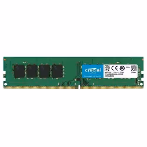 رم کامپیوتر DDR4 تک کاناله 3200 مگاهرتز کروشیال ظرفیت 16 گیگابایت(آکبند-گارانتی اصلی)