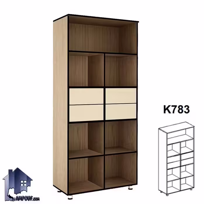 کتابخانه 4 کشو وسط BCSN783