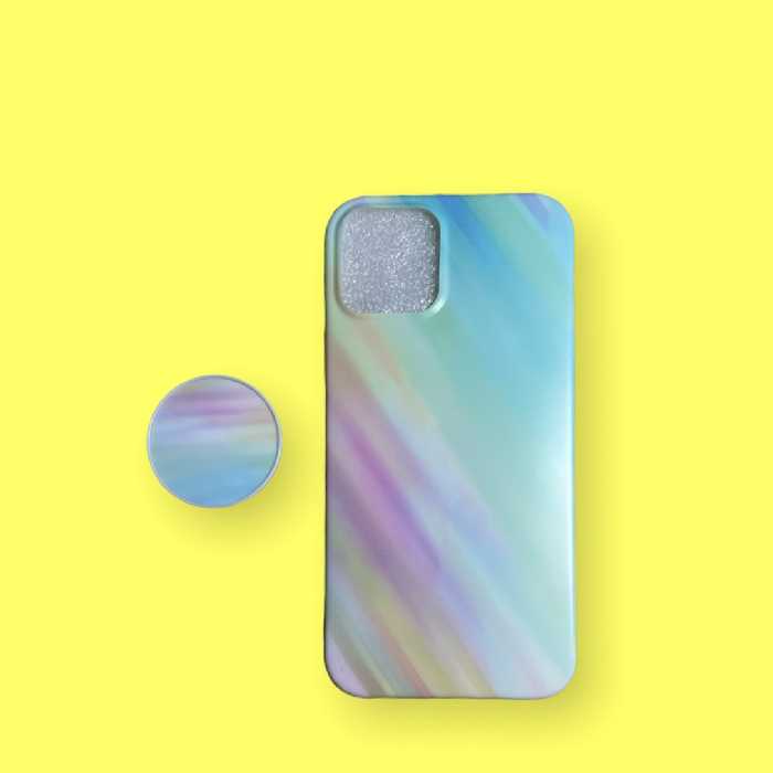 كاور طرح ابرنگي كد 23 مناسب براي گوشي موبايل اپل iphone 12/12pro به همراه پايه نگهدارنده