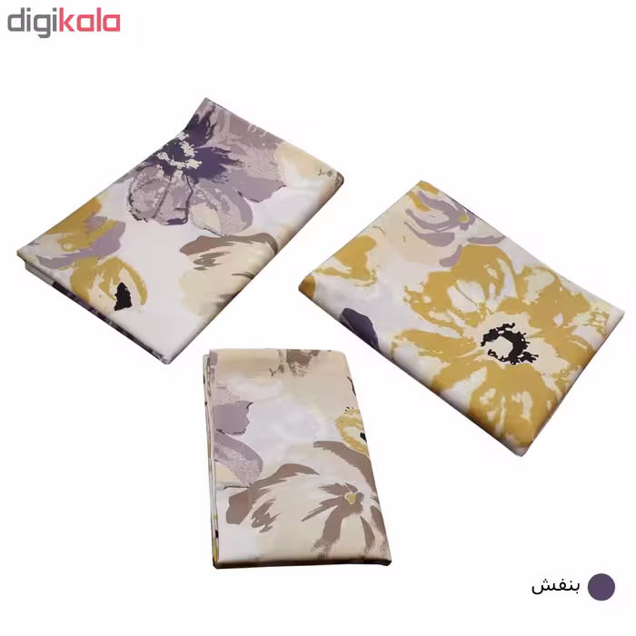 سرویس ملحفه مدل نسترن کد F0096 دونفره 3 تکه