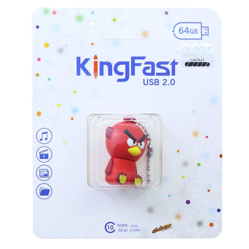 فلش 64 گیگابایت فانتزی طرح انگری برد قرمز کینگ فست KING FAST