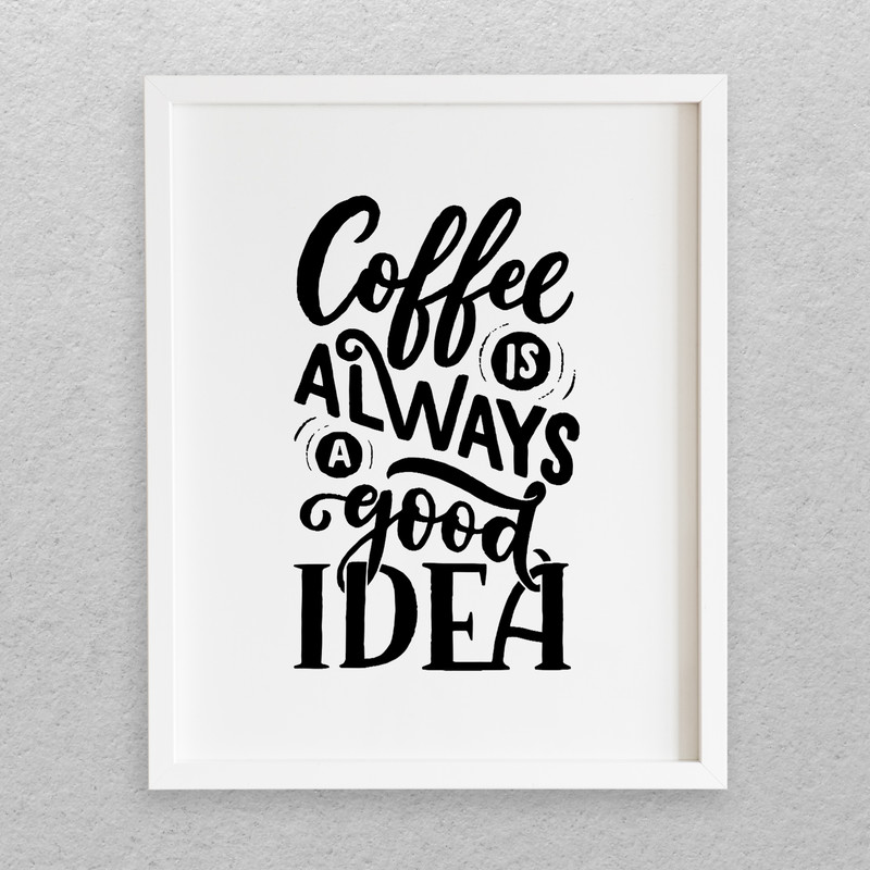 تابلو مدل نوشته انگلیسی طرح COFFEE کد 723 | دنیای قاب