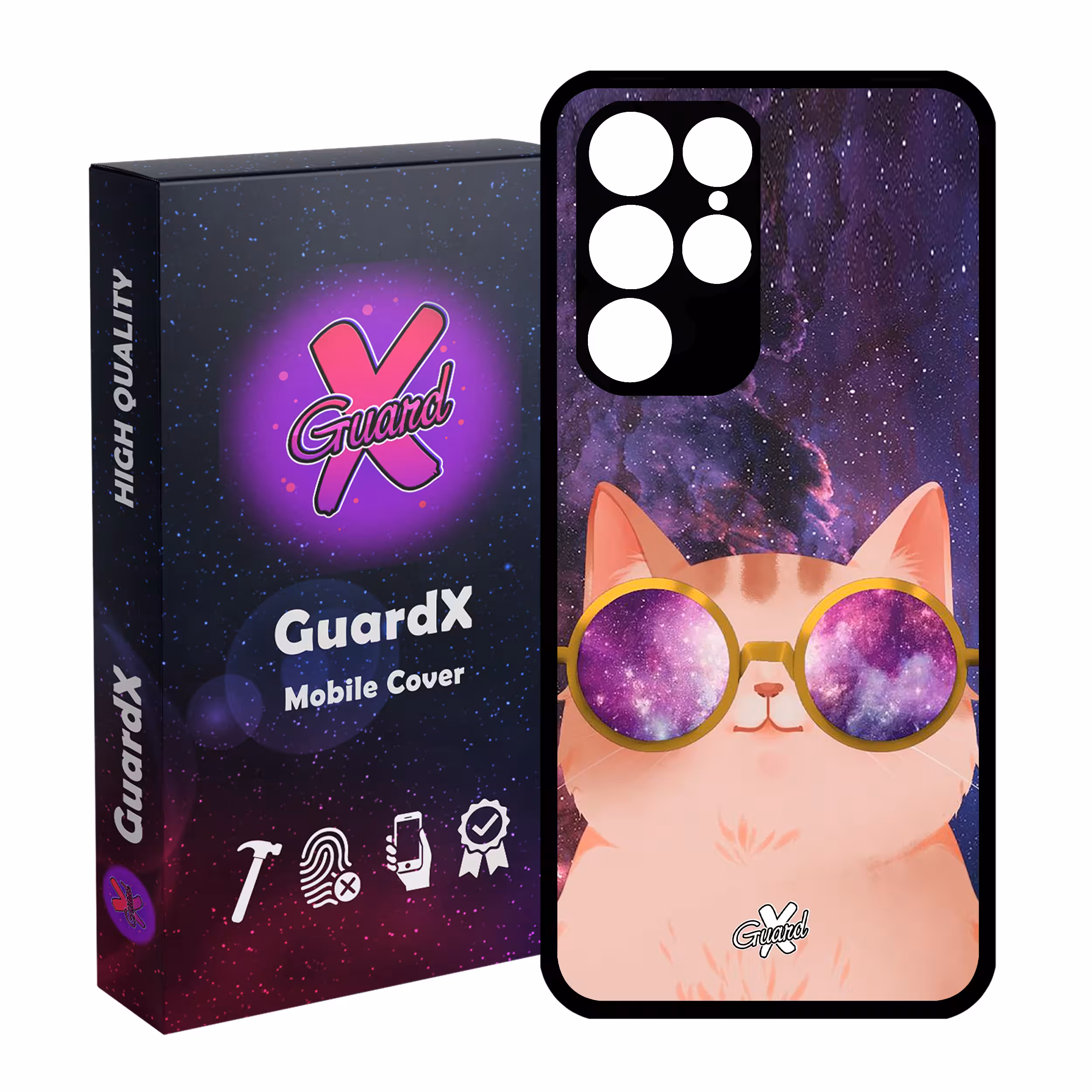 کاور گارد ایکس طرح Cat مدل Glass10078 مناسب برای گوشی موبایل سامسونگ Galaxy S22 Ultra