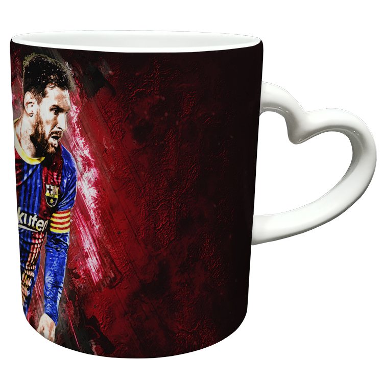 ماگ مدل دسته قلبی طرح مسی کد 50