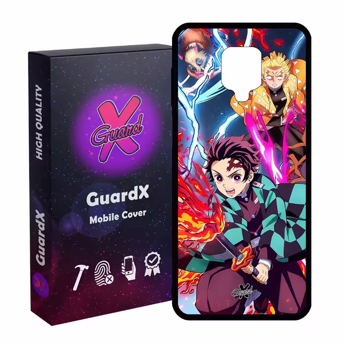 کاور گارد ایکس طرح Demon Slayer Anime مدل Glass10548 مناسب برای گوشی موبایل شیائومی Redmi Note9 Pro/Note 9 Pro Max/Redmi Note 9S/MI Poco M2 Pro