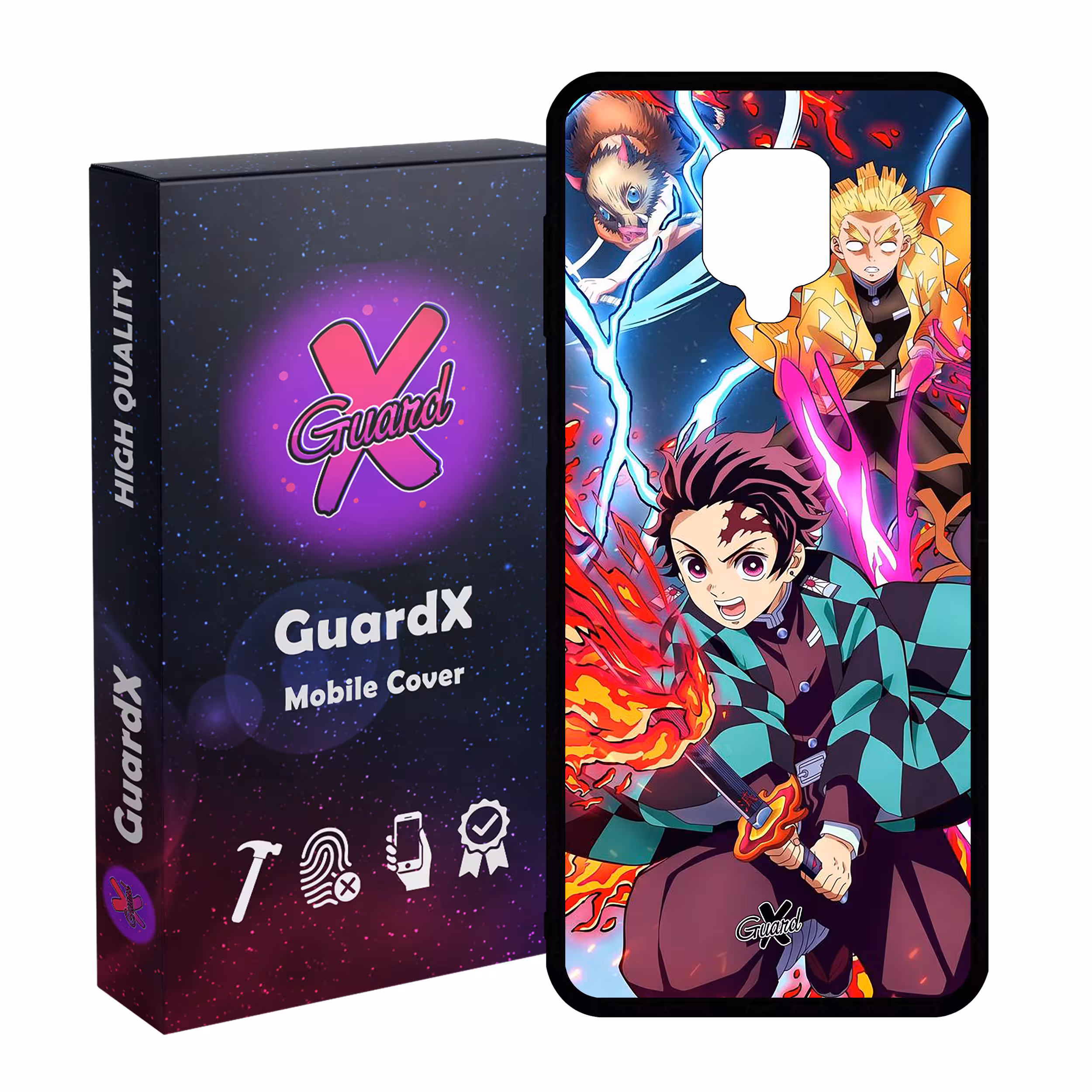 کاور گارد ایکس طرح Demon Slayer Anime مدل Glass10548 مناسب برای گوشی موبایل شیائومی Redmi Note9 Pro/Note 9 Pro Max/Redmi Note 9S/MI Poco M2 Pro