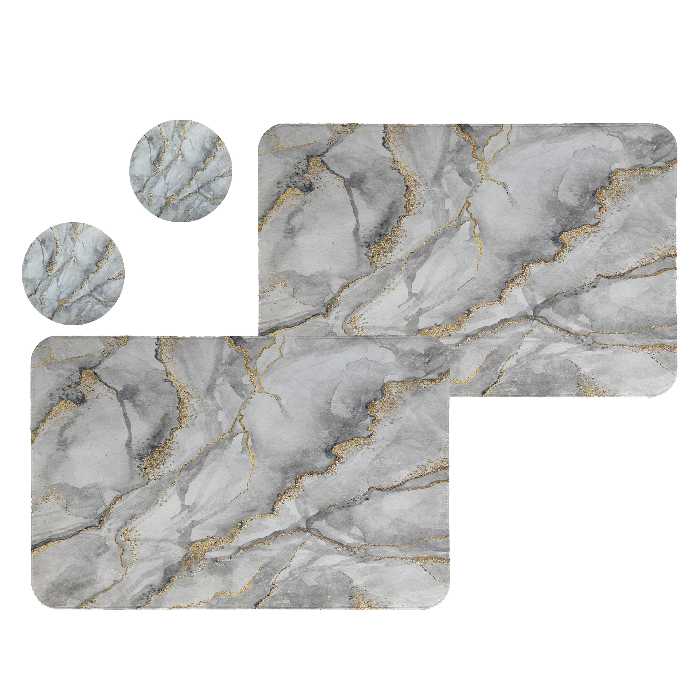 زیربشقابی طرح سنگ کد 8612 مجموعه 2عددی همراه زیرلیوانی