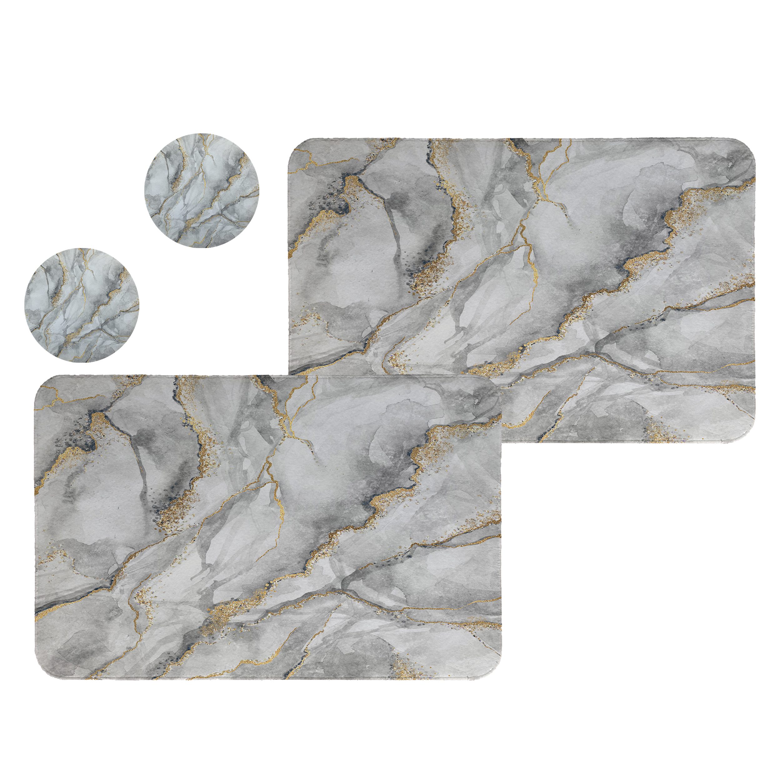 زیربشقابی طرح سنگ کد 8612 مجموعه 2عددی همراه زیرلیوانی