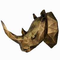 مجسمه مدل دیوارکوب سردیس کرگدن هندسی