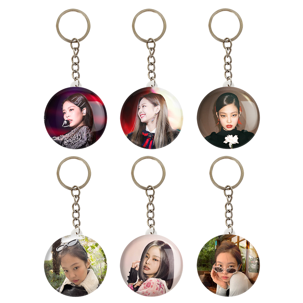 جاکلیدی خندالو مدل جنی بلک پینک کد 675A مجموعه 6 عددی