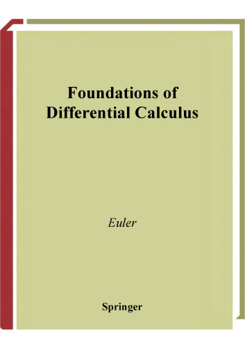 خرید و دانلود نسخه کامل کتاب Foundations of Differential Calculus Euler