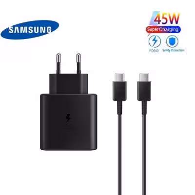 سوپر فست شارژر اصلی سامسونگ Samsung Galaxy S23 Ultra به همراه کابل دو سر Type-C