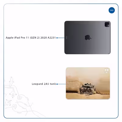 برچسب پوششی ماهوت مدل Leopard 2A5 tank مناسب برای تبلت اپل iPad Pro 11 (GEN 2) 2020 A2231