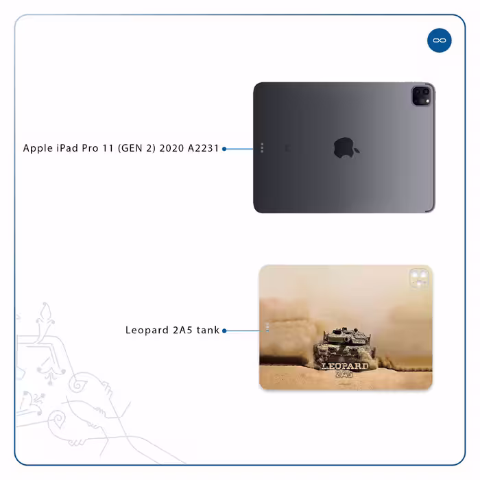 برچسب پوششی ماهوت مدل Leopard 2A5 tank مناسب برای تبلت اپل iPad Pro 11 (GEN 2) 2020 A2231
