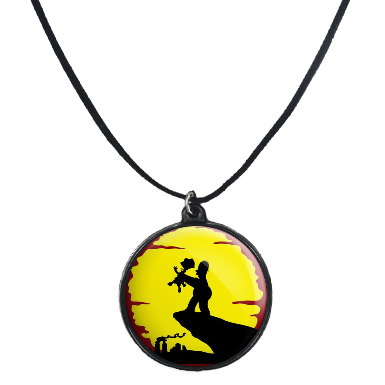 گردنبند پرمانه طرح سیمپسون ها کد pmb.21318 مدل دو طرفه