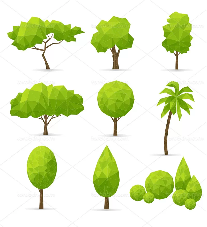 وکتور درخت سه بعدی | گرافیک با طعم تربچه