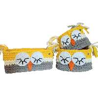 سبد وسایل کودک طرح جغد مجموعه سه عددی