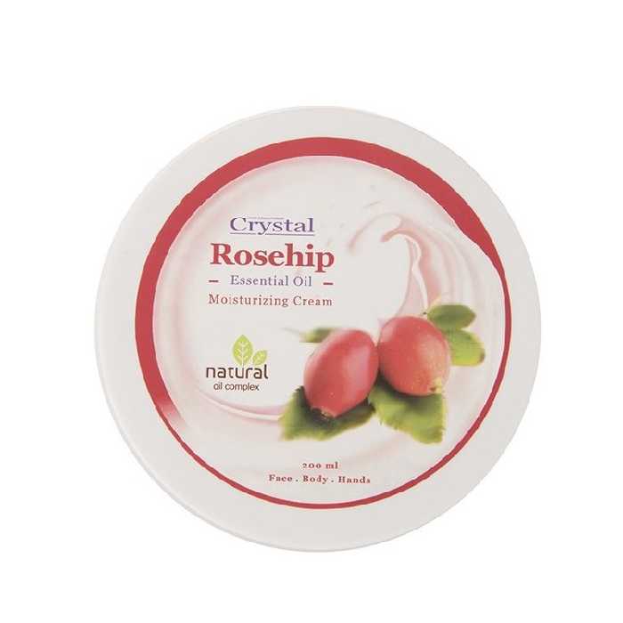 کرم مرطوب کننده دست و صورت و بدن  کریستال مدل Rosehip حجم 200 میلی لیتر