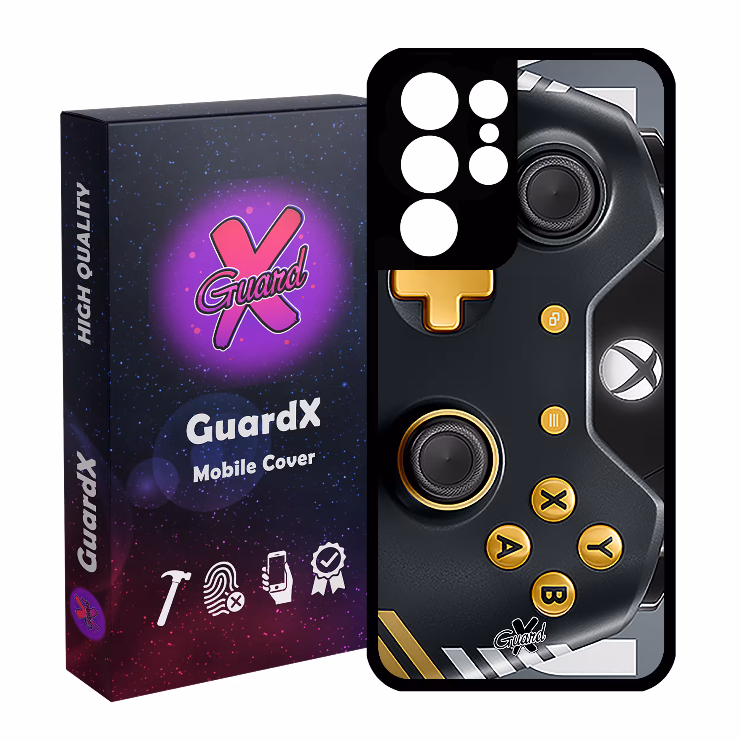 کاور گارد ایکس طرح XBox Conroller مدل Glass10090 مناسب برای گوشی موبایل سامسونگ Galaxy S21 Ultra