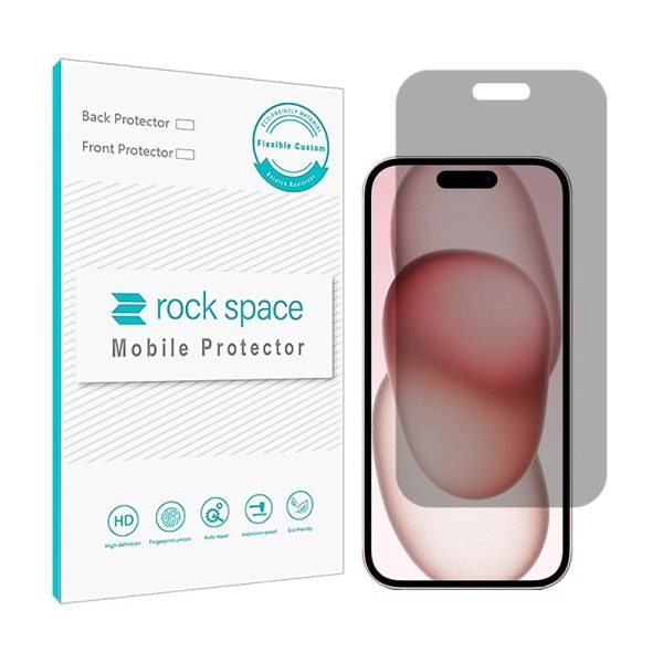 گلس آیفون 15 (iphone 15) مدل نانو هیدروژل پرایوسی برند راک اسپیس کد S