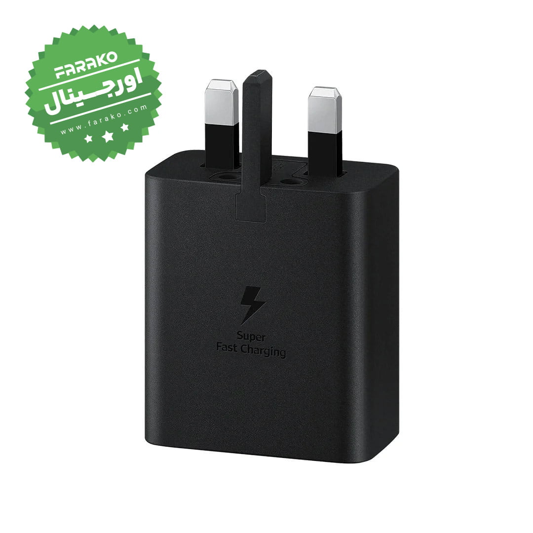 خرید و قیمت شارژر دیواری 45 وات سامسونگ EP-TA845 مدل سه پین مناسب برای گوشی Galaxy S24 Ultra