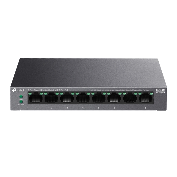 Tplink LS108GP New 8-Port Gigabit Desktop Switch with 8-Port PoE - تکنو لینک 148