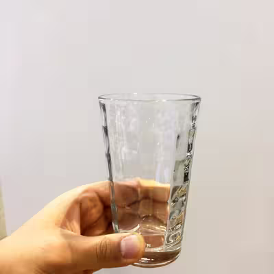 لیوان زنجان گلس مدل AQUA طرح خشتی کد 1112 بسته 6 عددی