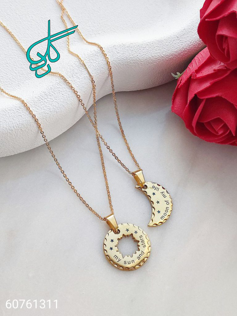 خرید ست گردنبند دوتایی کیفیت عالی رنگ ثابت کد 2116482 - ردگل