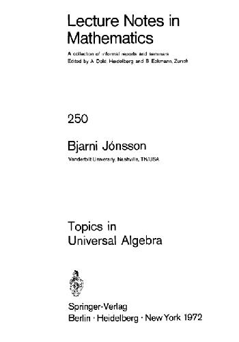 خرید و دانلود نسخه کامل کتاب Topics in Universal Algebra