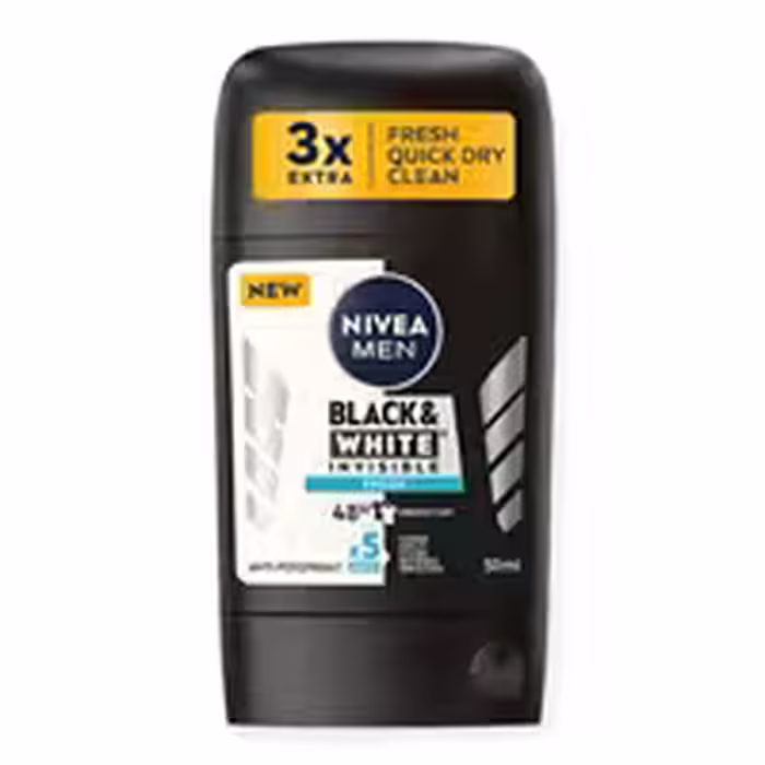 مام صابونی مردانه نیوا NIVEA مدل Black &amp; White Invisible Clear حجم 50 میل