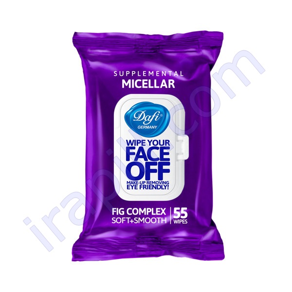 دستمال مرطوب پاک کننده آرایش دافی مدل Micellar بسته 55 عددی